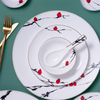 Элегантный заказ Overstock Creative White фарфор Золотой обод микроволновый безопасное керамическое посуду для ресторана для ресторана