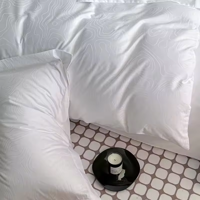 Самый продаваемый 5-звездочный отель, 7 шт., белый комплект постельного белья из 100% хлопка, роскошный люкс с логотипом
